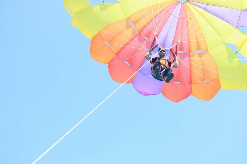 Person parasailing in port a