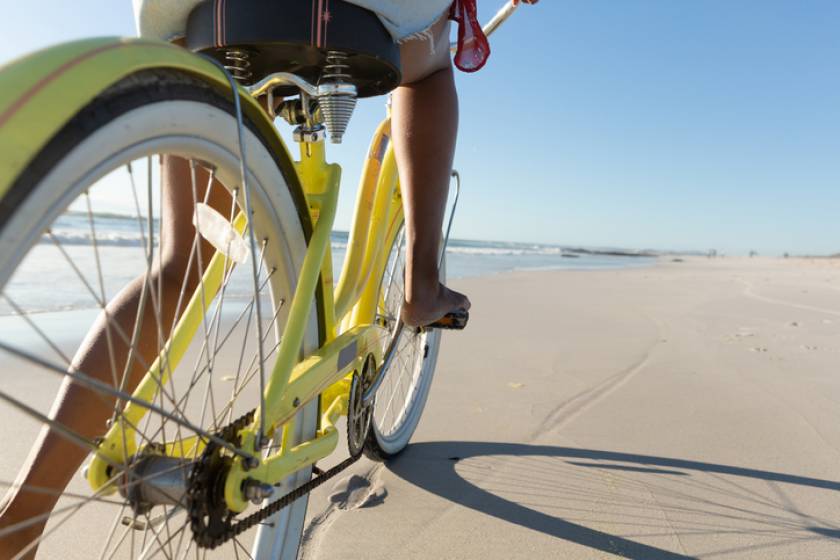 Biking on Sanibel Island beach