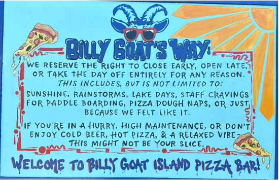 Billy Goat Island Pizza Bar
