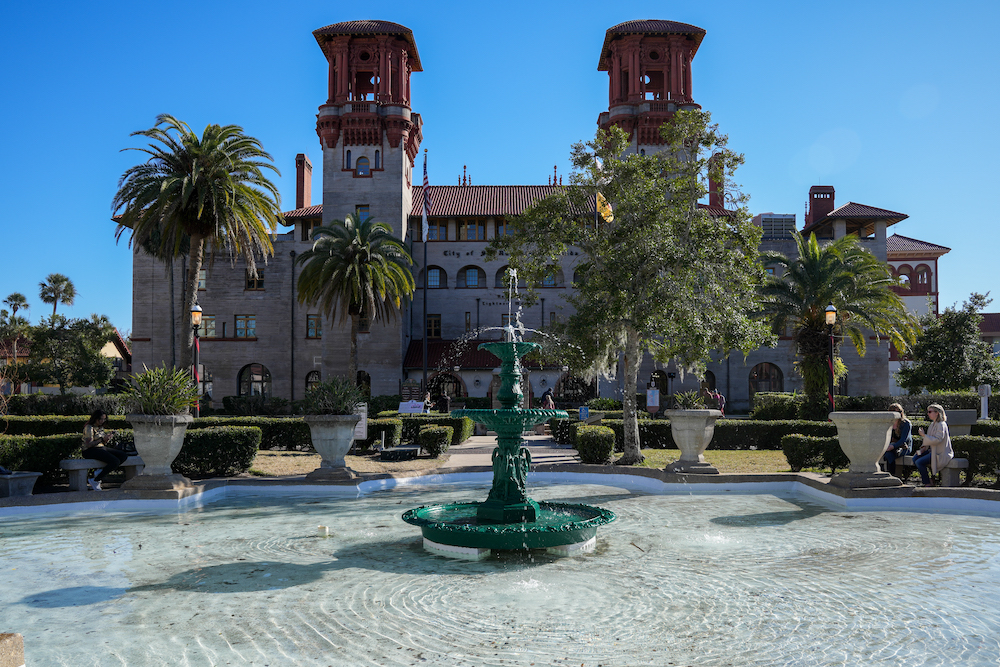 Fountain at the Lightner Museum in the downtown historic district
