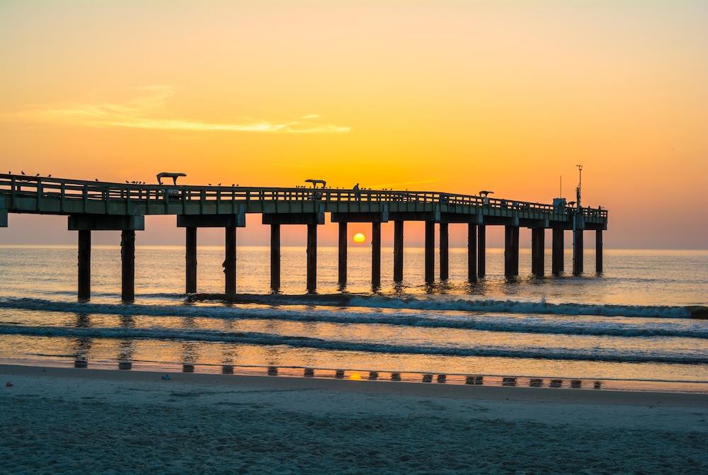 St. Johns Pier in St. Augustine at sunrise