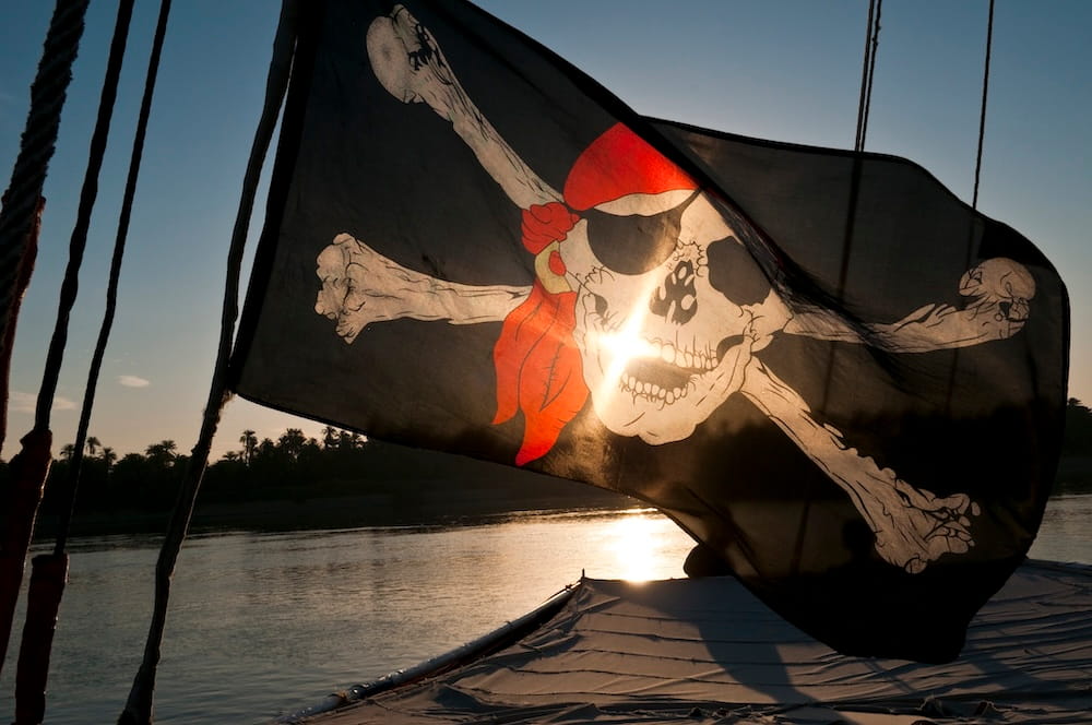 pirate flag on a ship