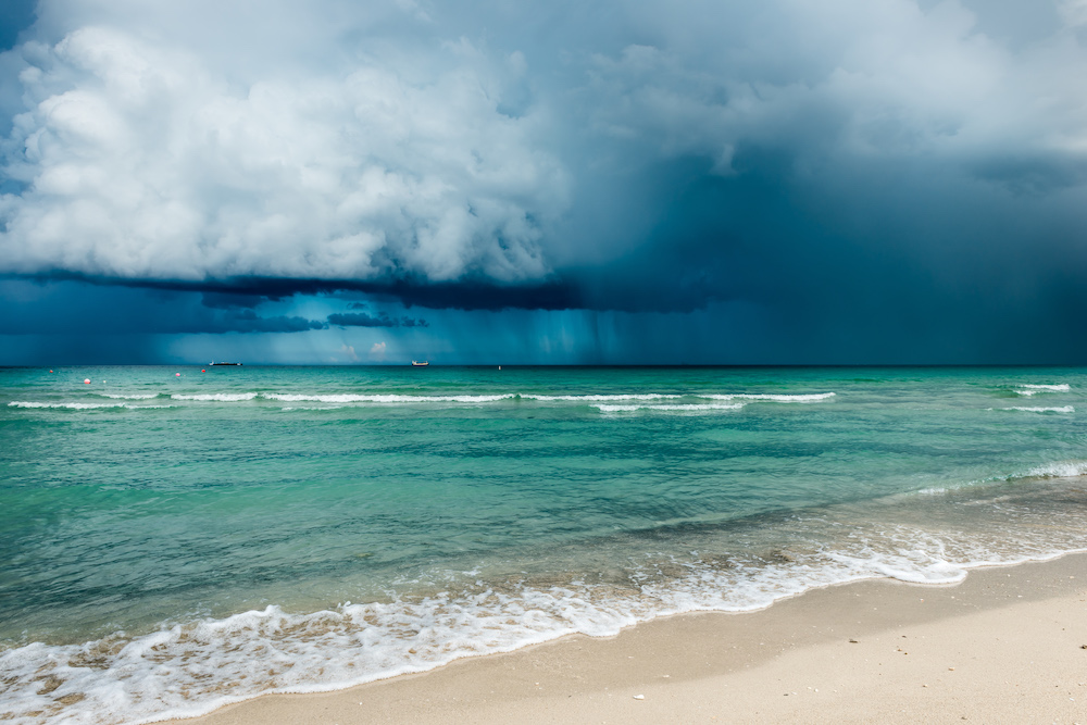 storm brewing over the ocean in Florida