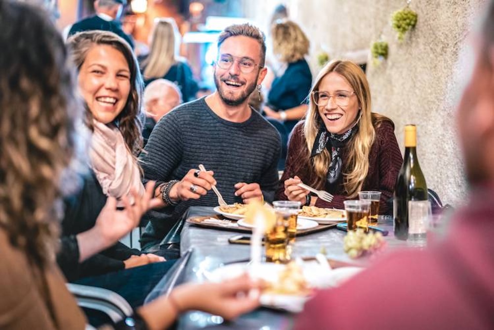 friends out to dinner