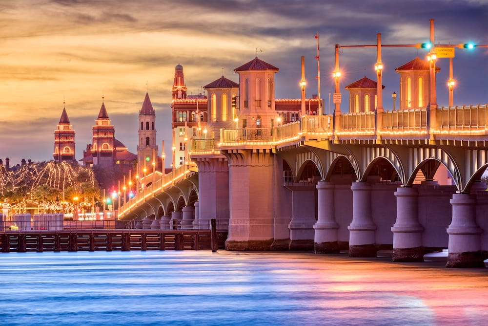 st augustine bridge lights