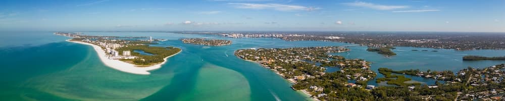 Aerial view of Siesta Key, FL