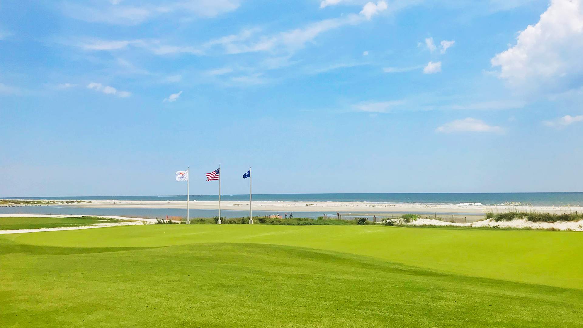 Flags at The Ocean Course Overlooking the Atlantic