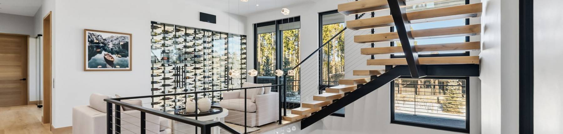 A immaculate staircase in Auria located in Breckenridge Colorado