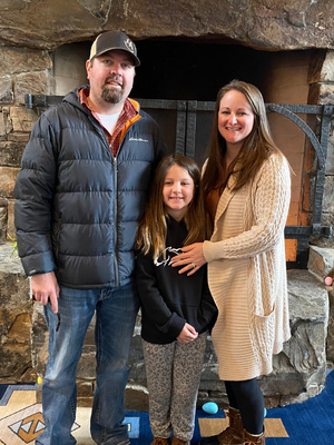 Crystal and husband Jarid, daughter Emma