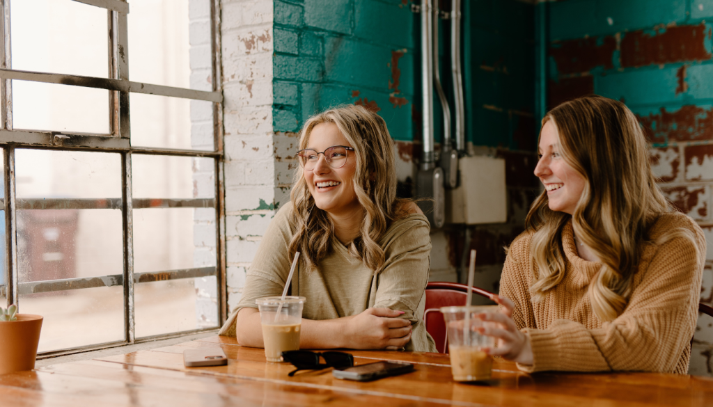 girls having coffee in a coffee shop