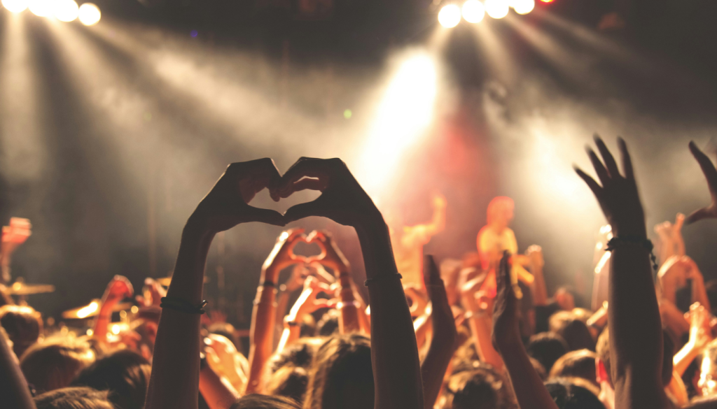 group of people at gulf shores concert