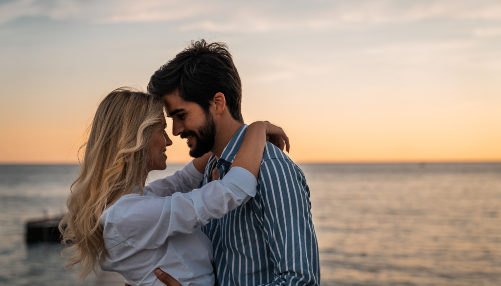 couple on alabama's gulf coast beach