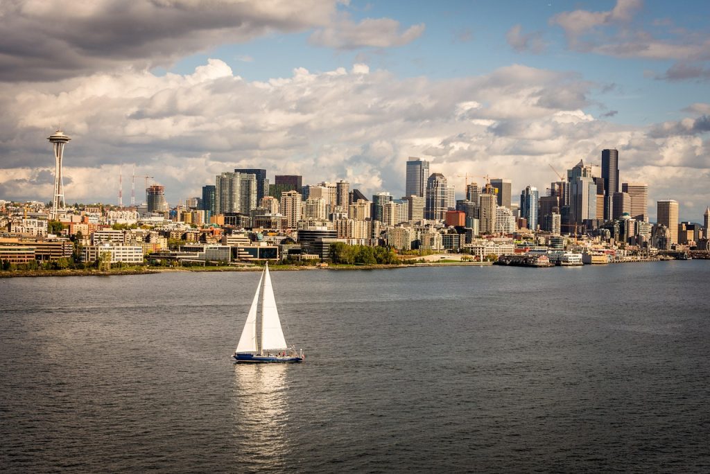 seattle, sailing, water, washington, landscape, skyline, travel, bay, scenery, waterfront, outdoor, seascape, boat, ship, brown boat, nature, seattle, seattle, seattle, seattle, seattle-5166248.jpg