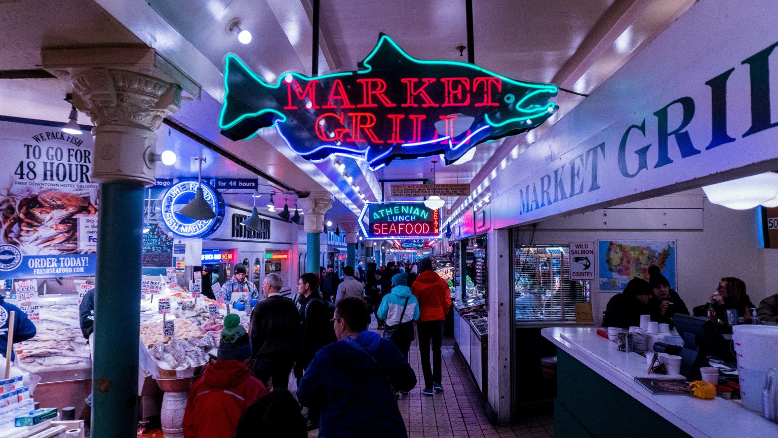 Inside Pike Place Market in Seattle