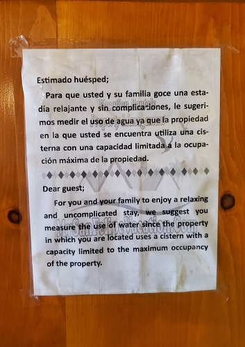 aviso de uso de cisterna