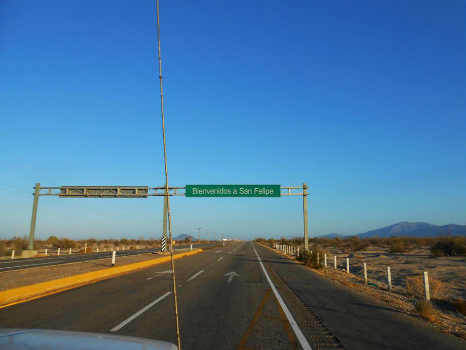 Señal de carretera San Felipe - Mexicali Highway 5