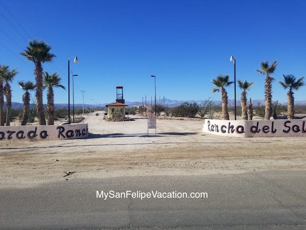 Entrada Rancho del Sol Rancho El Dorado San Felipe Baja California