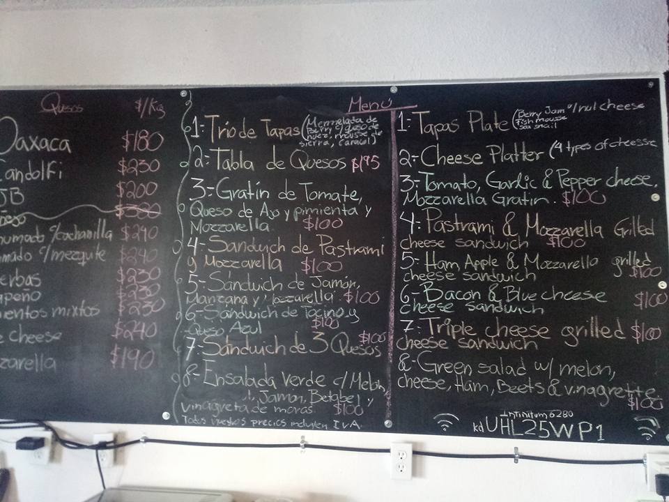 Carta del restaurante boutique cg cava San Felipe