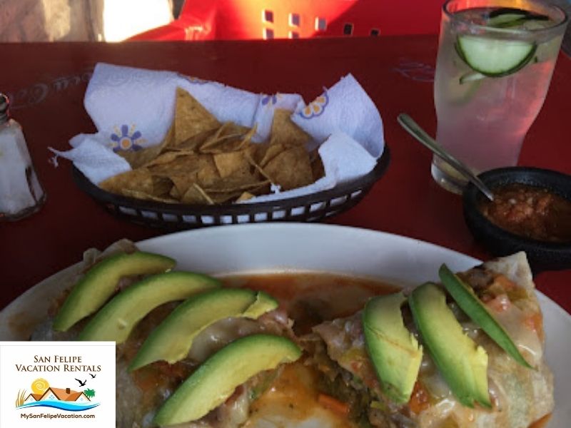 Restaurante Playa Azul San Felipe, Baja California - Burrito Vegetariano 