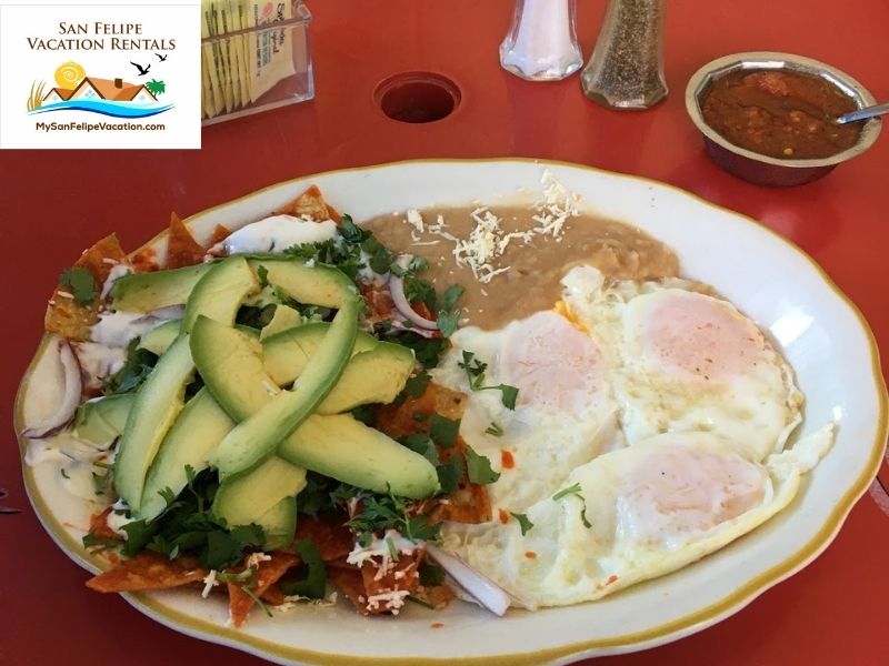 Restaurante Playa Azul San Felipe - Chilaquiles con huevos fáciles