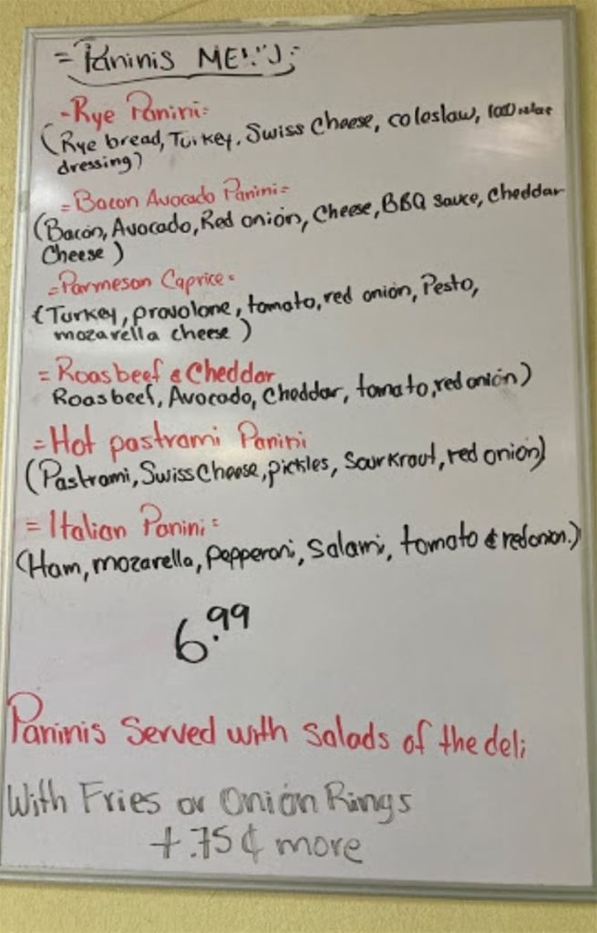 Road Runner Restaurant San Felipe - Menú Panini