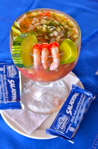 Especialidad en cóctel de camarones Baja Mar - coctel de camarones