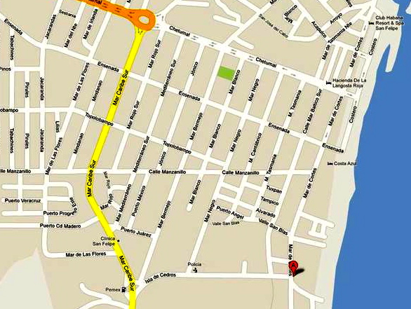 Indicaciones para llegar al Restaurante El Cortez San Felipe