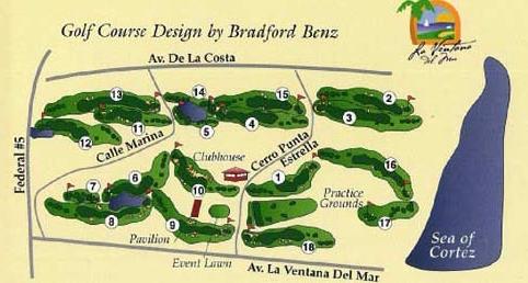 mapa de San Felipe Mexico campo de golf de 18 hoyos