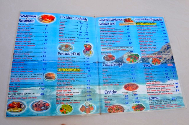 Menú de Mariscos La Morena