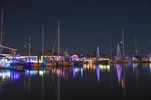 Boats taking part in the holiday parade