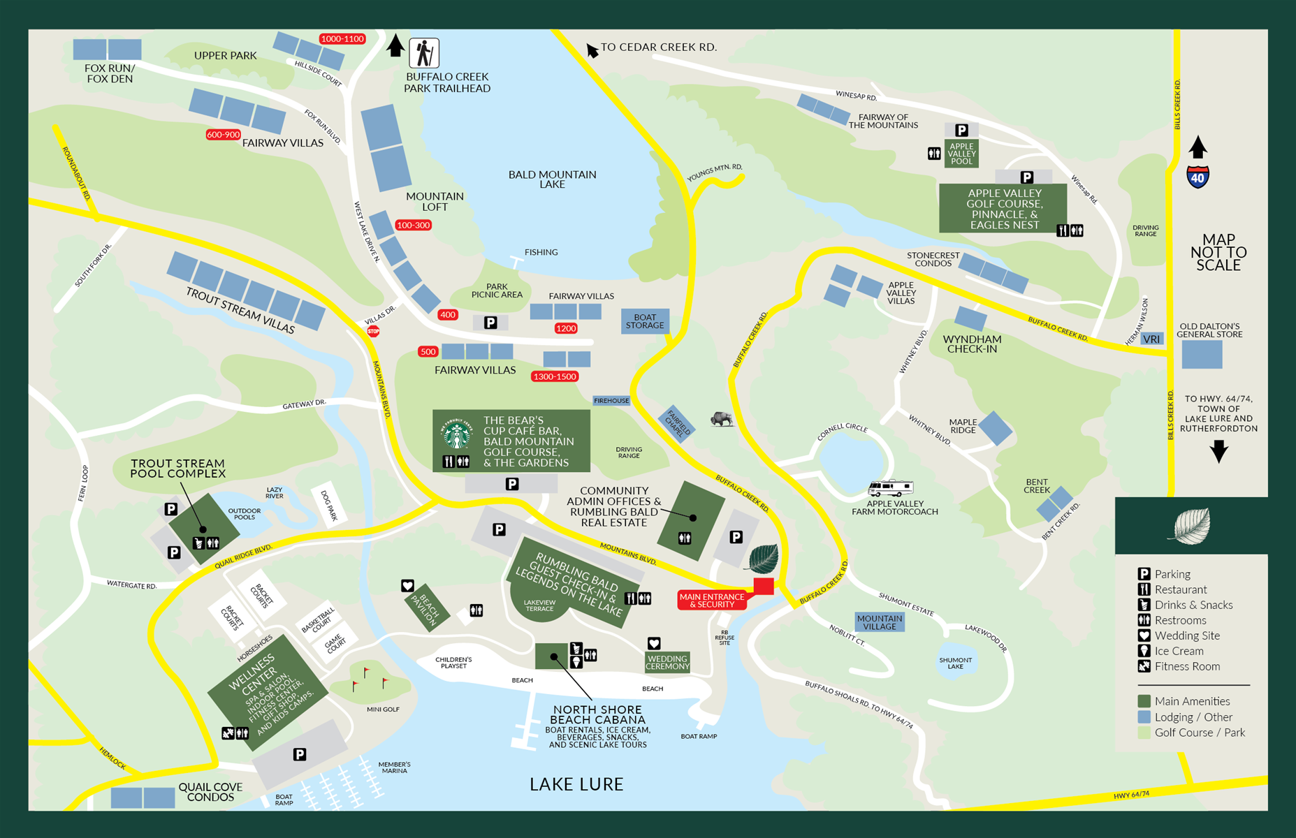 Map Rumbling Bald Area Map | Rumbling Bald on Lake Lure Vacation Rentals