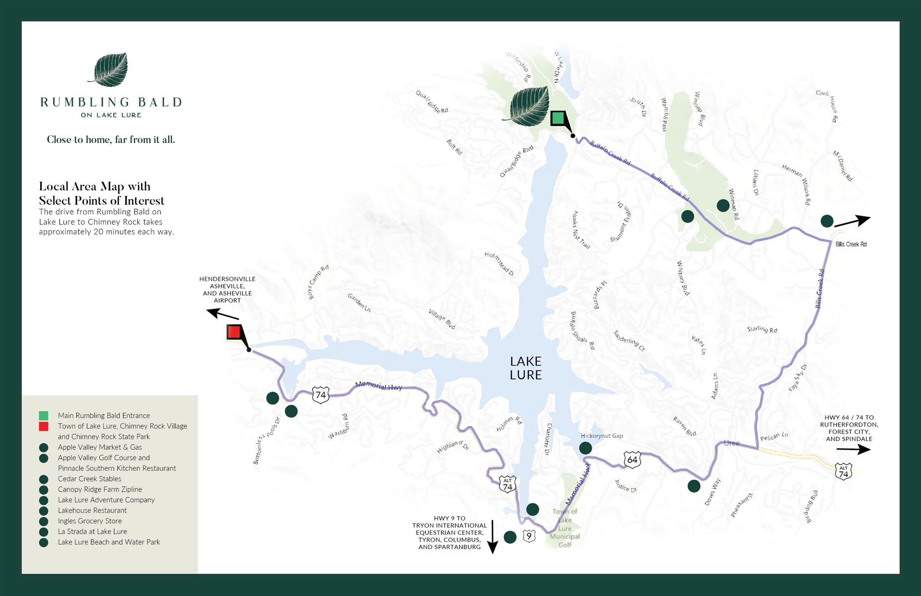 Map Rumbling Bald Area Map | Rumbling Bald on Lake Lure Vacation Rentals