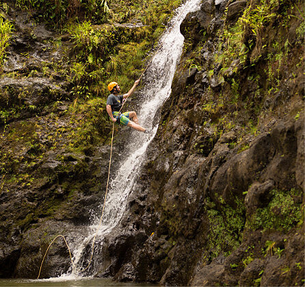 Rappel Down a Waterfall