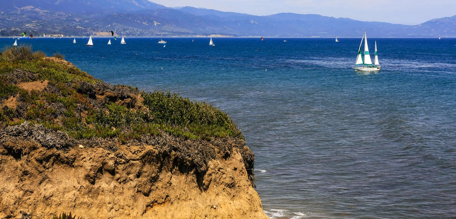 Clifftop view from Shoreline Park in Santa Barbara CA
