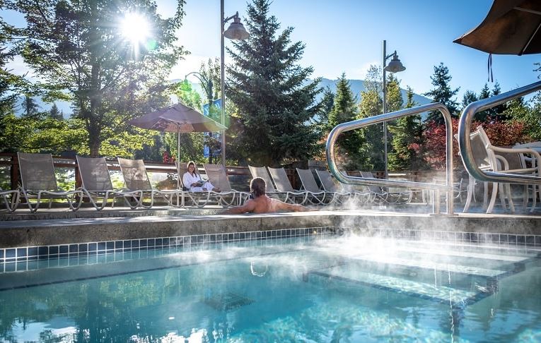 Whistler Day Spa outdoor hot tub with mountain views